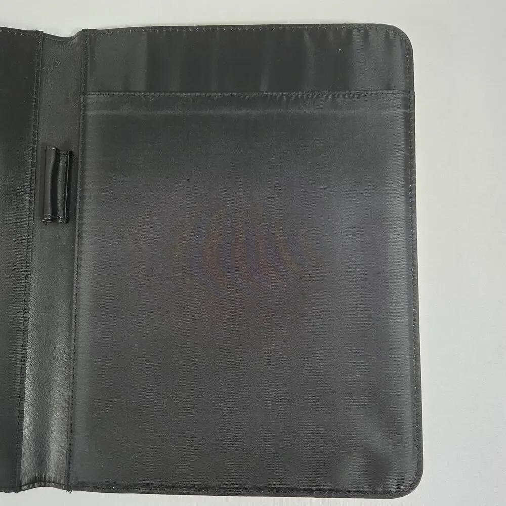 Classic Business Executive Padfolio Padded Faux Leather Black 10 x 13